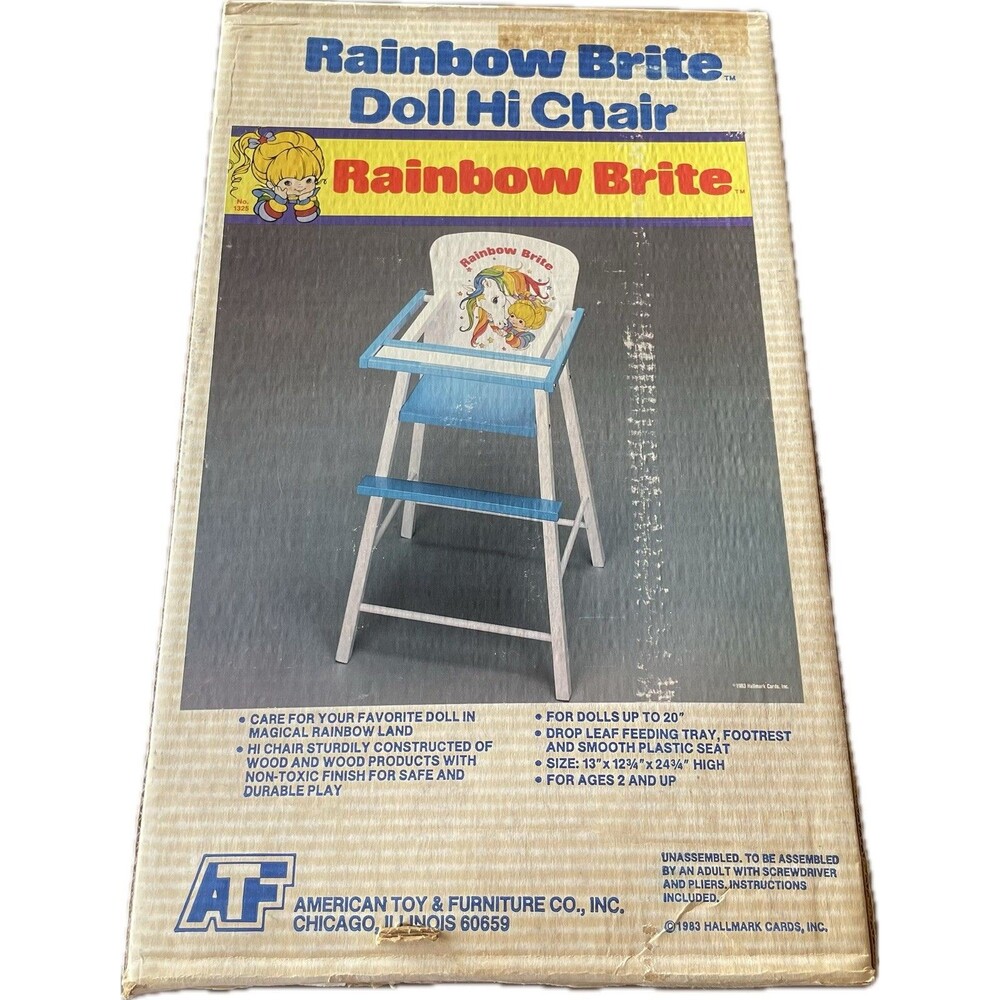 RARE NEW SEALED Vintage 1983 Rainbow Brite Doll High Chair 25" Hallmark Cards